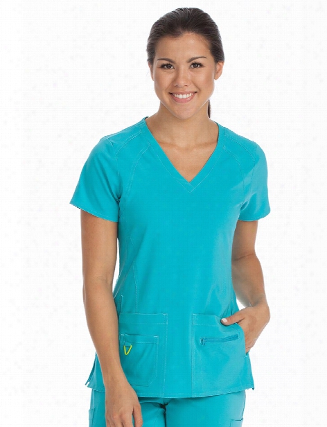 Med Couture Activate Refined Scrub Top - Asuamarine - Female - Women's Scrubs