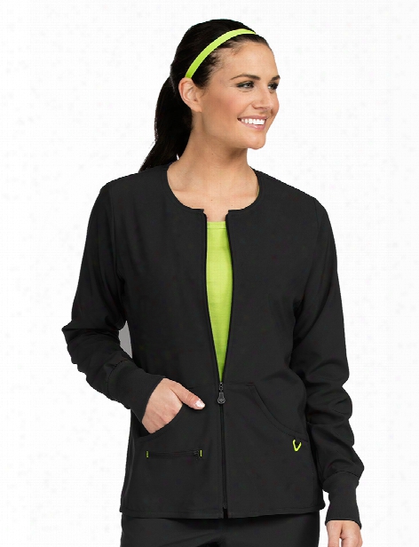 Med Coutue Activate Warm Terrain Warm Up Jacket - Black - Female - Women's Scrubs