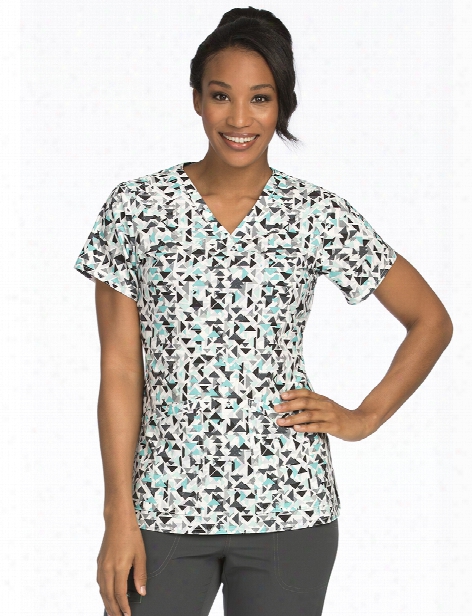 Med Couture Air Triangle Illusion Sky High Scrub Top - Print - Female - Women's Scrubs