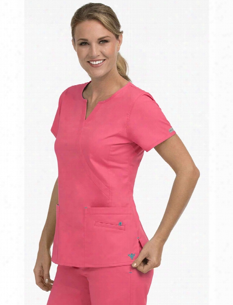 Med Couture Clearance Monica Scrub Top - Creamsicle-ice Blue - Female - Women's Scrubs