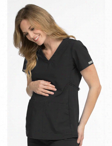 Med Couture Maternity Scrub Top - Black - Female - Women's Scrubs