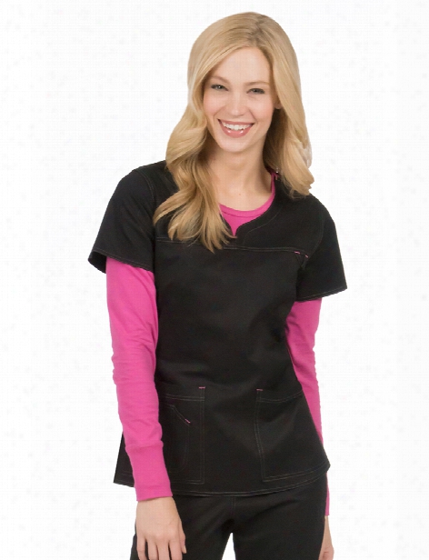 Med Couture Mc Lexi Scrub Top - Black - Female - Women's Scrubs