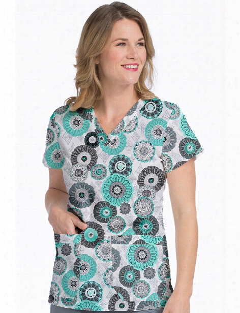 Med Couture Mc Light The Way Niki Scrub Top - Print - Female - Women's Scrubs