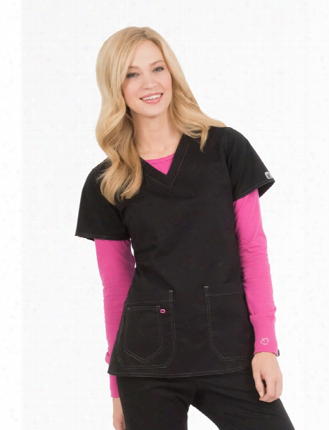 Med Couture Mc Olivia Scrub Top - Black - Female - Women's Scrubs