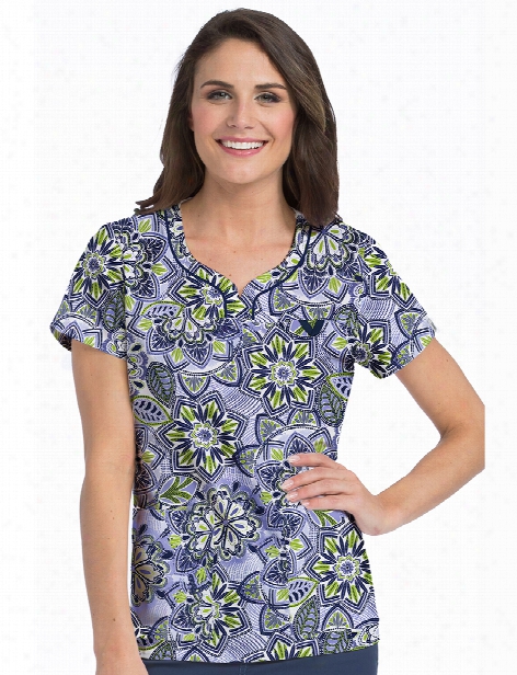 Med Couture Mc Perfect Harmony Lexi Scrub Top - Print - Female - Women's Scrubs