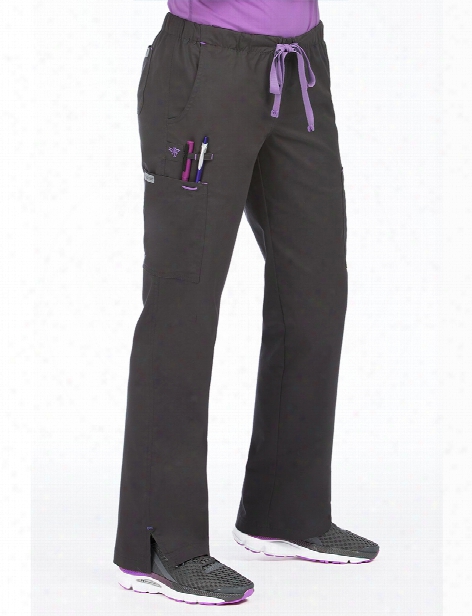 Med Couture Mobility Scrub Pant - Charcoal-signature P Urple - Female - Women's Scrubs