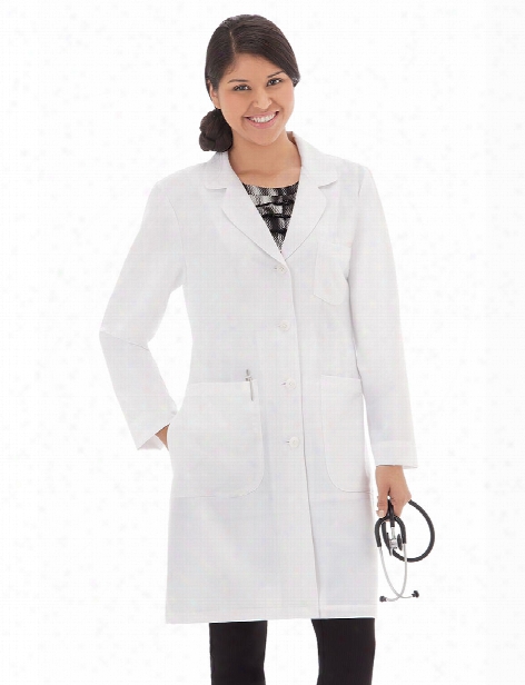 Meta Labwear Pro 37" Stretch Labcoat - White - Female - Women's Scrubs