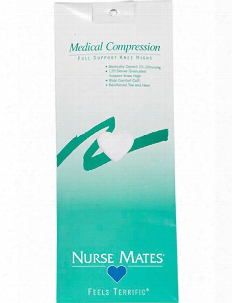 Nurse Mates Full Support Medical Compression Knee Highs - White - Female - Women's Scrubs