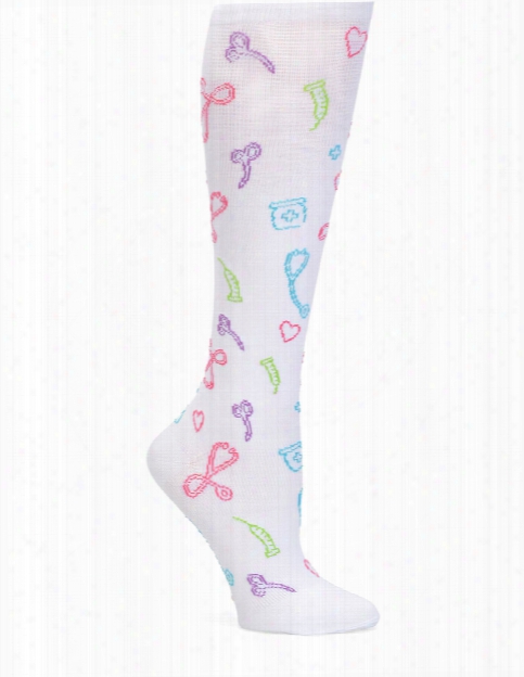 Nurse Mates Medical Symbol Compression Socks - Medical White - Female - Women's Scrubs