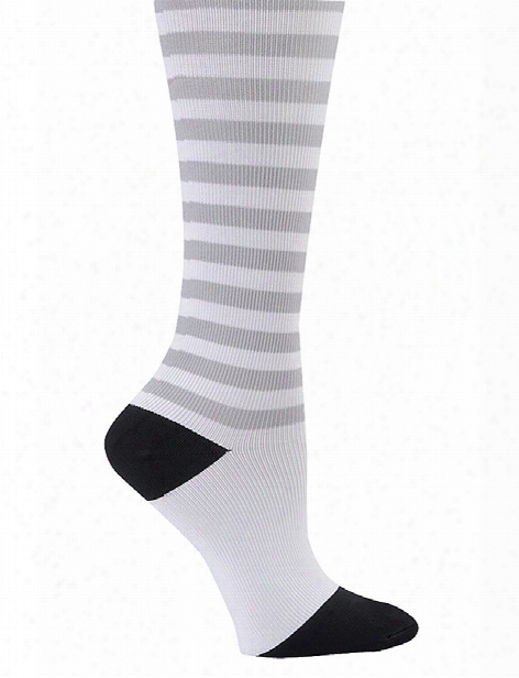 Nurse Mates Nurse Mates Gray/black/white Stripe Compression Trouser Socks - Unisex - Women's Scrubs