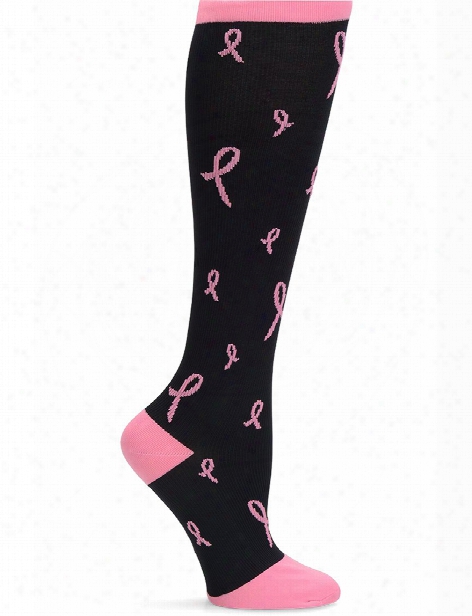 Nurse Mates Pink Ribbon Compression Trouser Socks - Female - Women's Scrubs