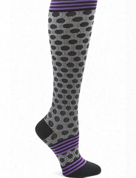 Nurse Mates Sporty Dot Compression Socks - Sporty Black Dot - Female - Women's Scrubs