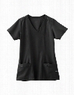 Jockey Classic Mock Wrap Scrub Top - Black - female - Women's Scrubs