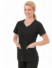 Jockey Classic Sporty V-Neck Scrub Top - Black - female - Women's Scrubs