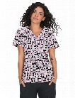 Koi Stretch Luna Puzzled Scrub Top - Print - female - Women's Scrubs