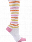 Nurse Mates Nurse Mates Pink/Peach/Yellow Stripe Compression Trouser Socks - female - Women's Scrubs