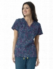 WonderWink Four-Stretch Beautiful Chaos Scrub Top - Print - female - Women's Scrubs