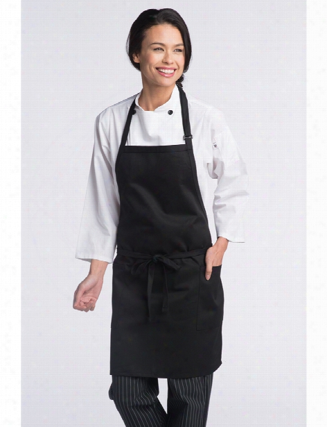 Uncommon Threads 2 Patch-pocket Adjustable Bib Apron - Black - Unisex - Chefwear