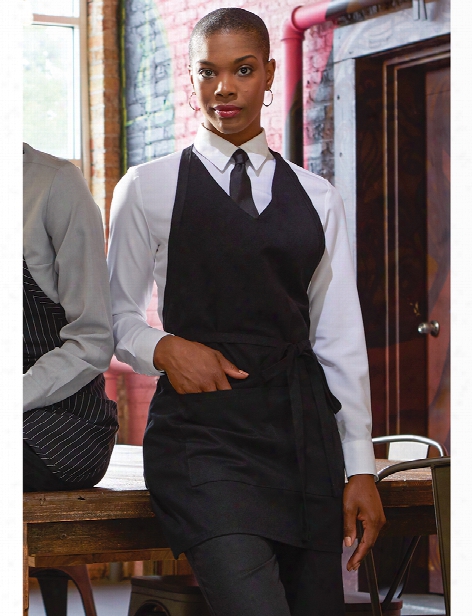 Uncommon Threads Formal V-neck Tuxedo Apron - Black - Unisex - Chefwear