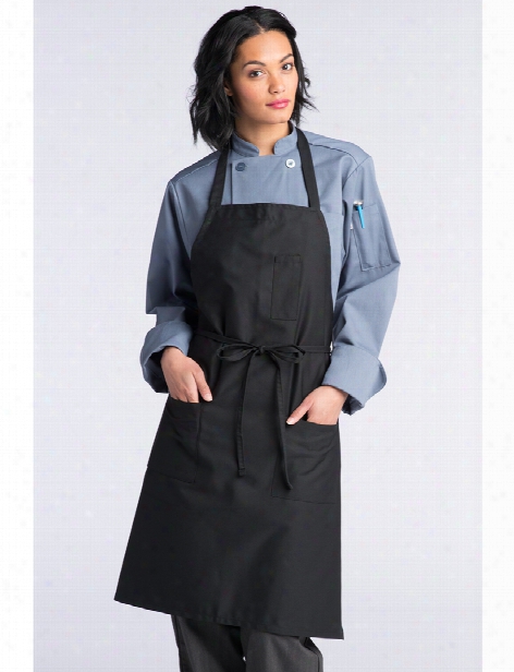 Uncommon Threads Pencil Pocket Bib Apron - Black - Unisex - Chefwear