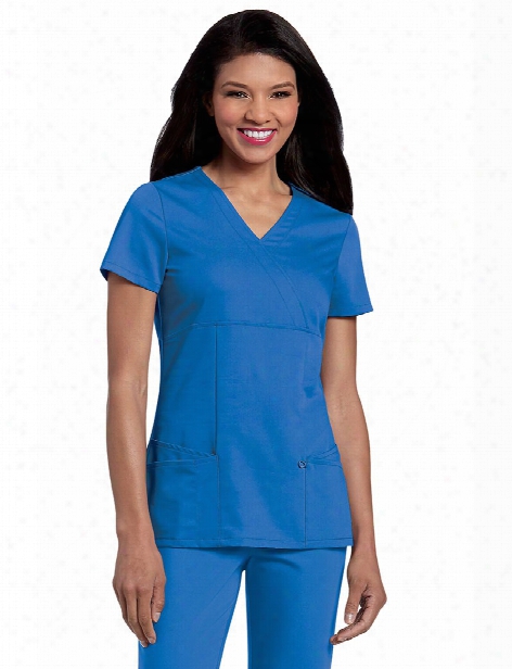 Urbane Surplice V-neck Scrub Top - Royal - Female - Women's Scrubs