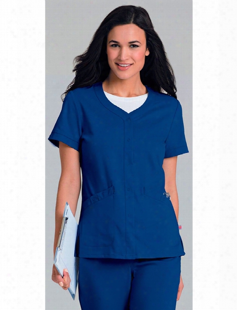 Urbane Ultimate Megan Snap-front Jacket - Royal Blue - Female - Women's Scrubs