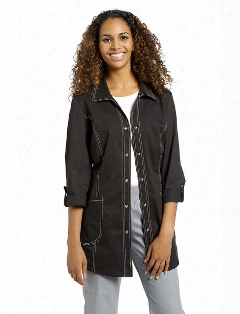 White Cross Allure Lab Coat - Black - Female - Women's Scrubs