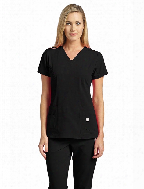 White Cross Marvella V-neck Scrub Top - Black - Female - Women's Scrubs