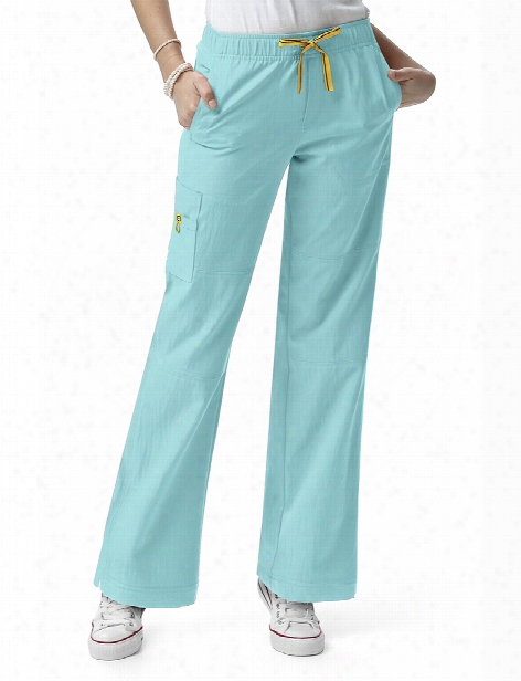 Wonderwink Four-stretch Sporty Cargo Scrub Pant - Wink Aruba Blue - Female - Women's Scrubs