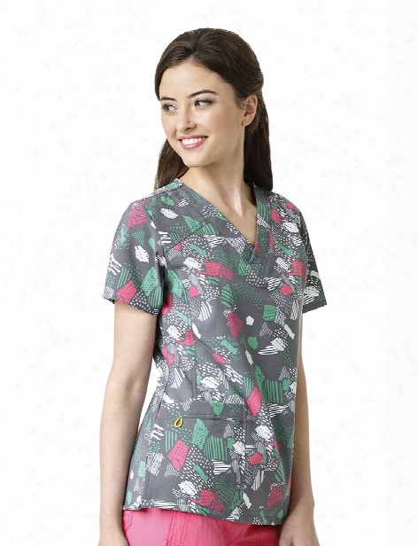 Wonderwink Four-stretch Totally 80s Scrub Rise Aloft - Print - Female - Women's Scrubs