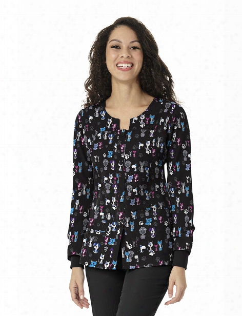 Wonderwink Four-stretch Wuff Waggin Jacket - Print - Female - Women's Scrubs