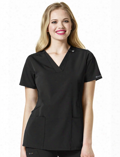 Wonderwink High Performance Sequence Scrub Top - Black - Female - Women's Scrubs