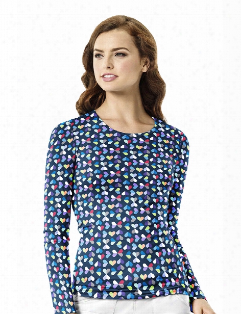 Wonderwink Kaleidoscope Print Silky Tee - Print - Female - Women's Scrubs