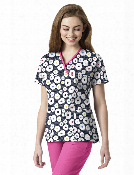 Wonderwink Origins Adorable You Mock Wrap Scrub To P- Print - Female - Women's Scrubs