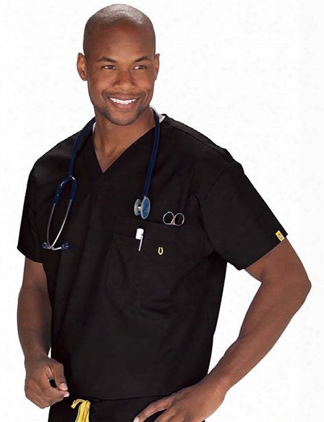 Wonderwink Origins Alpha Unisex Scrub Top - Black - Unisex - Unisex