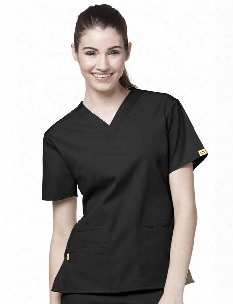 Wonderwink Origins Bravo Scrub Top - Black - Female - Women's Scrubs