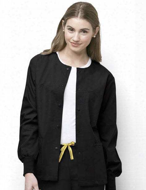 Wonderwink Origins Delta Unisex Scrub Jacket - Black - Unisex - Unisex