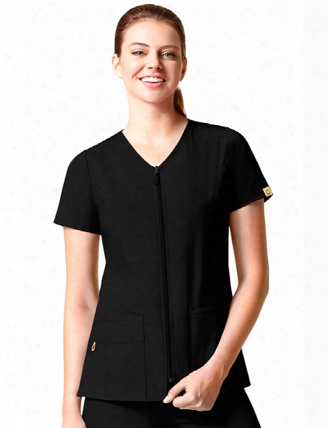 Wonderwink Origins Kilo Zip Front Jacket - Black - Female - Women's Scrubs