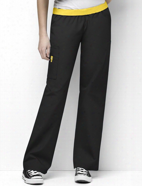 Wonderwink Origins Quebec Full Elastic Cargo Scrub Pant - Black - Female - Women's Scrubs