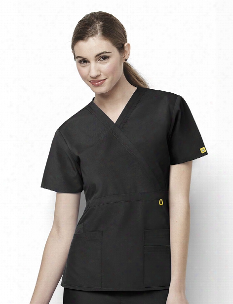 Wonderwink Origins The Golf Scrub Top - Black - Female - Women's Scrubs