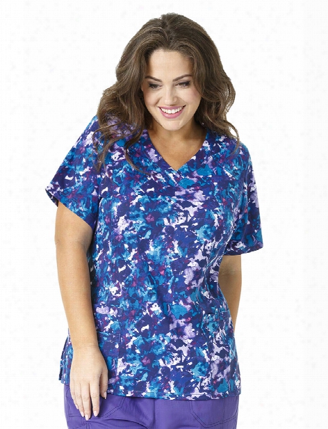 Wonderwink Plus Inner Peace Scrub Top - Print - Female - Women's Scrubs