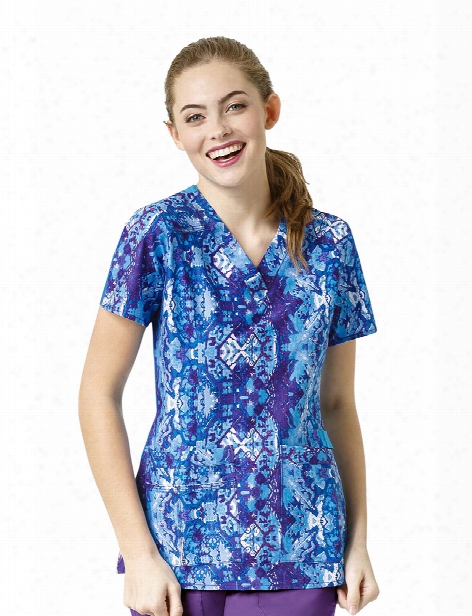 Wonderwink Wonderflex Cool Effect Scrub Top - Print - Female - Women's Scrubs