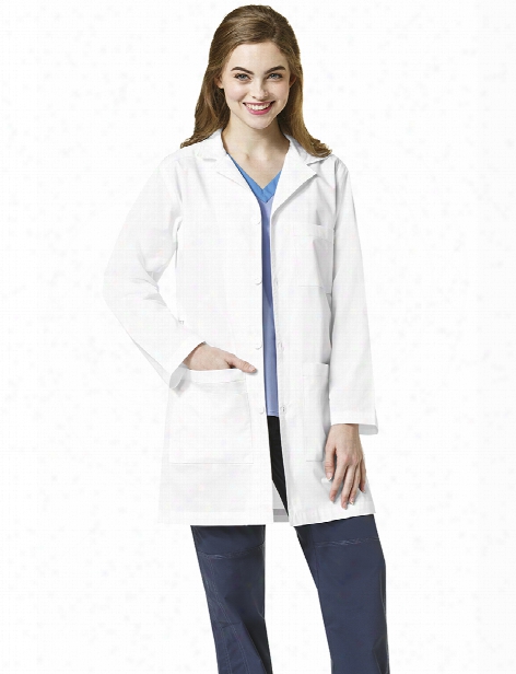 Wonderwink Wonderflex Fashion Lab Coat - White - Female - Women's Scrubs