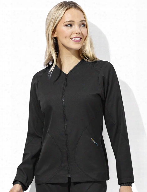 Wonderwink Wondertech Warm-up Style Jacket - Black - Female - Women's Scrubs