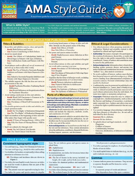 Barcharts Barcharts Ama Style Guide - Unisex - Medical Supplies