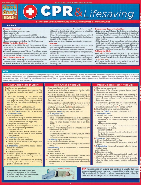 Barcharts Barcharts Cpr And Lifesaving Reference Guide - Unisex - Medical Supplies