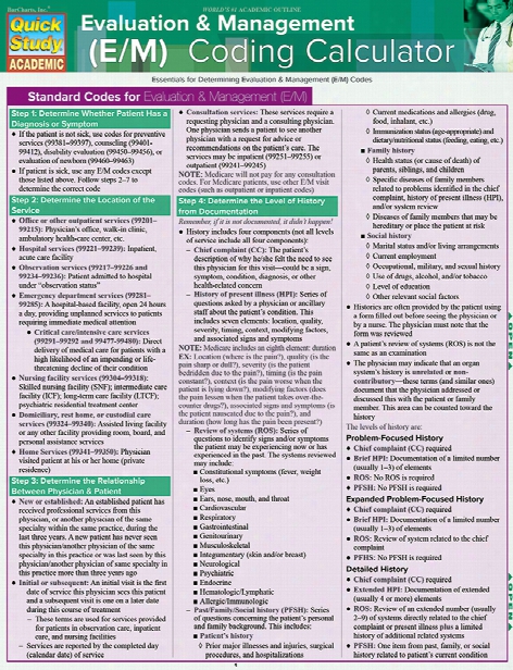 Barcharts Barcharts E & M Coding (update & Expansion) Reference Guide - Unisex - Medical Supplies