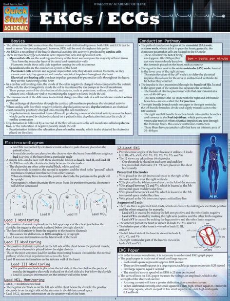 Barcharts Barcharts Ekg And Ecg Reference Guide - Unisex - Medical Supplies