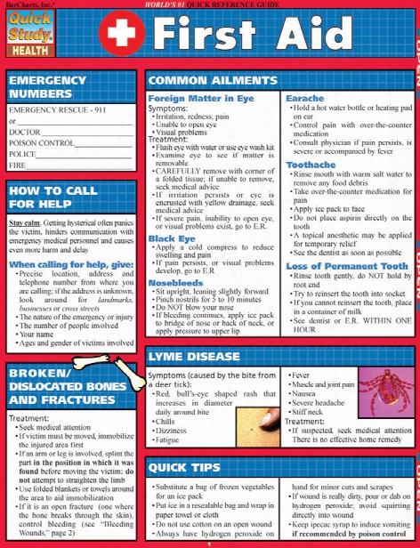 Barcharts Barcharts First Aid Reference Guide - Unisex - Medical Supplies