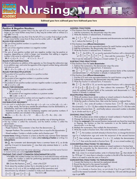 Barcharts Barcharts Nursing Math Reference Guide - Unisex - Medical Supplies